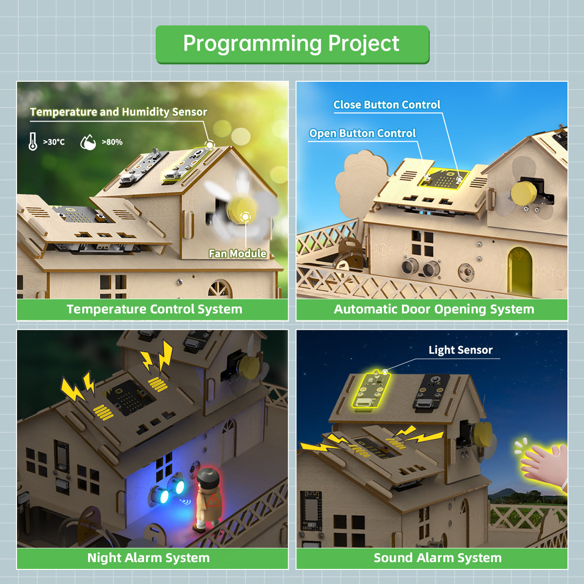 Hiwonder IoT Smart House Kit for Electronic DIY Education Support micro:bit Programming Hiwonder IoT Smart House Kit for Electronic DIY Education Support micro:bit Programming